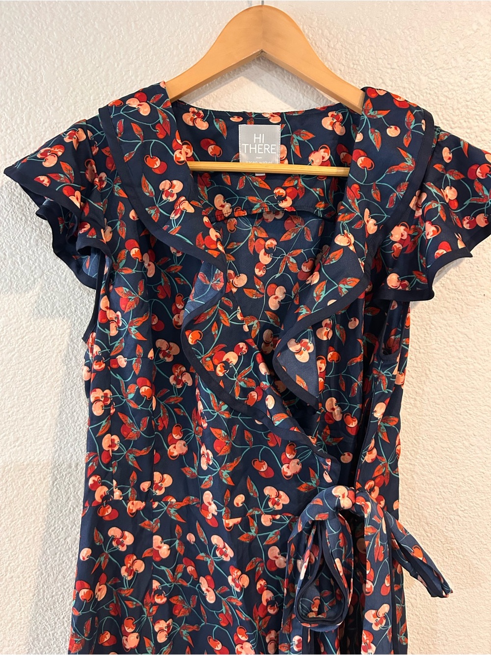Anthropologie Hi There by Karen Walker Cereja Cherry Print Dress size 6 small - Picture 3 of 6